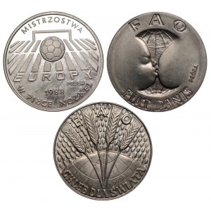 PRL - zestaw 3 monet próbnych miedzioniklowych 10 złotych 1971 i 200 złotych 1987