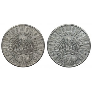 II RP - set 2 sztuk 5 złotych 1934 - Piłsudski Strzelecki