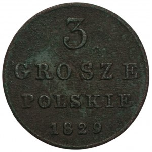 KRÓLESTWO POLSKIE - 3 grosze polskie 1829 FH Warszawa