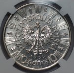 II RP - 10 złotych 1938 - Józef Piłsudski - NGC AU 58