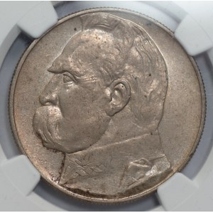 II RP - 10 złotych 1936 - Józef Piłsudski - NGC AU 58