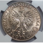 II RP - 10 złotych 1932 - Głowa kobiety - NGC AU 58