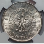 II RP - 5 złotych 1935 - Józef Piłsudski - NGC AU 58