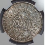 II RP - 5 złotych 1934 - Piłsudski Orzeł Strzelecki - NGC AU 58