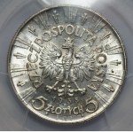 II RP - 5 złotych 1938 - Józef Piłsudski - PCGS AU 58