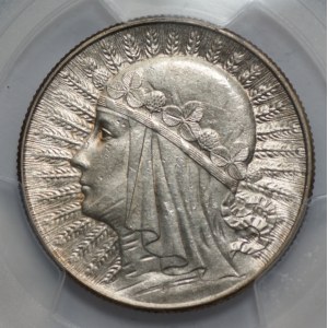 II RP - 5 złotych 1934 - Głowa kobiety - PCGS AU 58