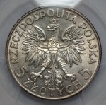 II RP - 5 złotych 1934 - Głowa kobiety - PCGS AU 58