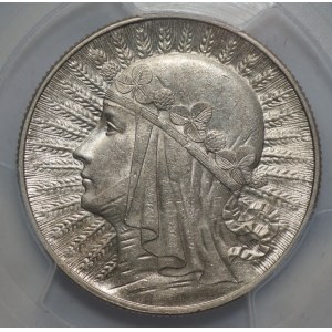 II RP - 5 złotych 1932 - Głowa kobiety - PCGS AU 58