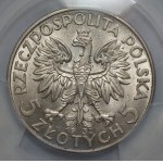 II RP - 5 złotych 1932 - Głowa kobiety - PCGS AU 58