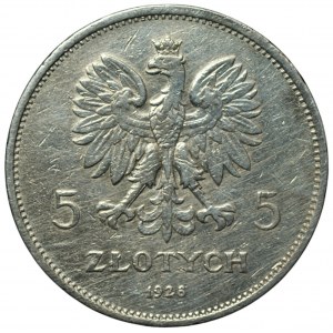 II RP - 5 złotych 1928 NIKE bez znaku mennicy - Bruksela