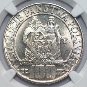 PRL - 100 złotych 1966 - Mieszko i Dąbrówka - NGC MS 66