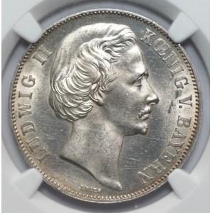 NIEMCY - Bawaria - Ludwik II talar 1871 - Monachium - NGC UNC DETAILS