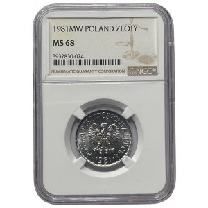 PRL - 1 złoty 1981 - NGC MS 68