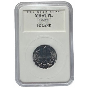 PRL - 1 złoty 1978 - PCG MS 69 PL