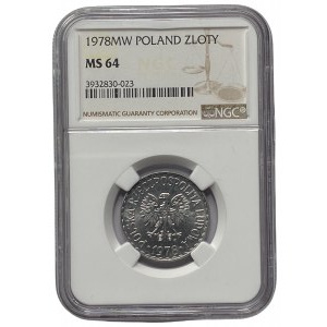 PRL - 1 złoty 1978 - NGC MS 64