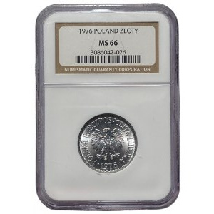 PRL - 1 złoty 1976 - NGC MS 66