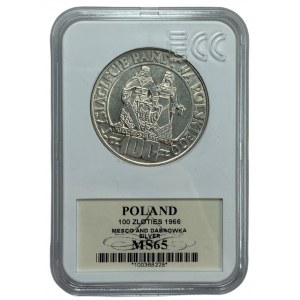 PRL - 100 złotych 1966 Mieszko i Dąbrówka - GCN MS65