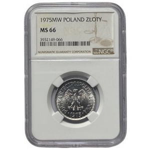 PRL - 1 złoty 1975 - NGC MS 66