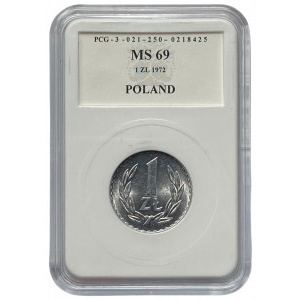 PRL - 1 złoty 1972 - PCG MS 69