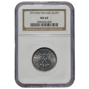 PRL - 1 złoty 1971 - NGC MS 64