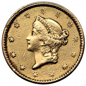 USA - 1 dolar 1853 - Liberty Head Filadelfia - złoto 900