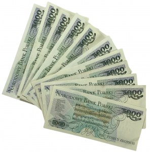 PRL - Set Banknotów 11 sztuk - 5.000 złotych 1988