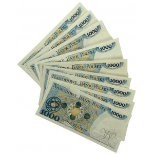 PRL - Set Banknotów 9 sztuk - 1.000 złotych 1982