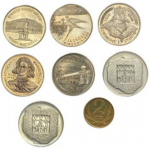PRL - Zestaw monet srebrnych miedzioniklowych oraz mosiądz 1974-1994