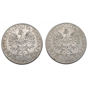 II RP - 2 x 10 złotych 1932 ze oraz bez znaku mennicy