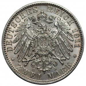 NIEMCY - Bawaria - regent Luitpold 1911, 2 marki 1911 D, Monachium