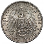 NIEMCY - Wirtembergia - 2 x 3 marki 1909, 1914 (F) Stuttgart