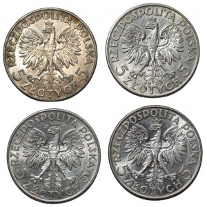 II RP - 4 x 5 złotych 1933 - Polonia