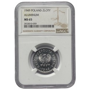 PRL - 1 złoty 1949 - NGC MS 65