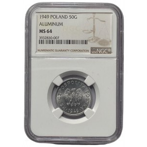 PRL - 50 groszy 1949 - NGC MS 64