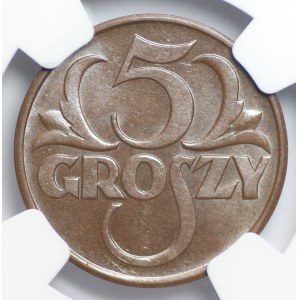 II RP - 5 groszy 1939 - NGC MS 64 RB