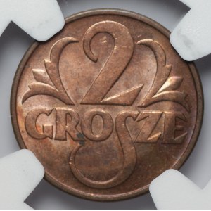 II RP - 2 grosze 1939 - NGC MS 64 RB