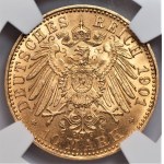 NIEMCY - Lubeka - 10 marek 1901 - NGC MS64 - RZADKA