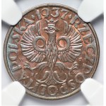 II RP - 2 grosze 1937 - NGC MS 65 RB