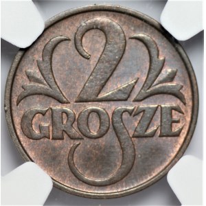 II RP - 2 grosze 1935 - NGC MS 63 BN