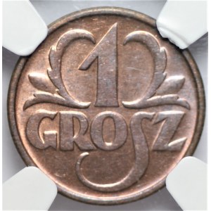 II RP - 1 grosz 1936 - NGC MS 65 RB