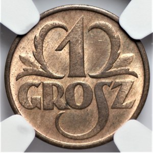 II RP - 1 grosz 1934 - NGC MS 64 RB