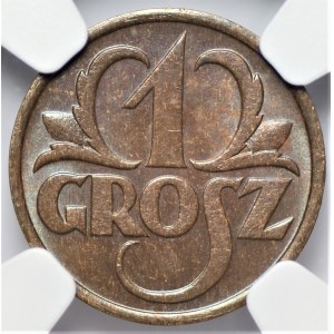 II RP - 1 grosz 1932 - NGC MS 65 BN