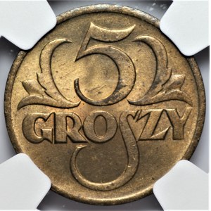 II RP - 5 groszy 1923 - NGC MS 63