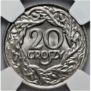 II RP - 20 groszy 1923 - NGC MS 66