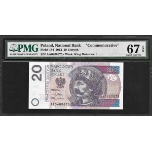 20 złotych 2012 - seria AA - PMG 67 EPQ