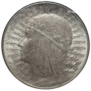 II RP - 10 złotych 1932 - Głowa kobiety - GCN AU 58