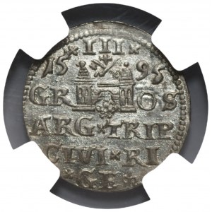 Zygmunt III Waza (1587-1632) - Trojak 1595 Ryga - NGC AU 58