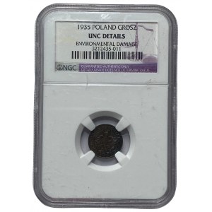 II RP - 1 grosz 1935 - NGC UNC DETAILS