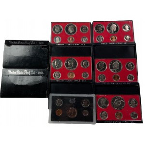 USA - zestaw 6 setów od 1 dime do 1971-1977