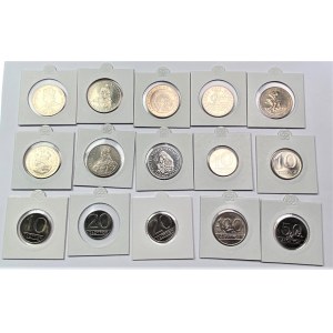 PRL - zestaw 15 sztuk menniczych monet w holderach 1981-1990